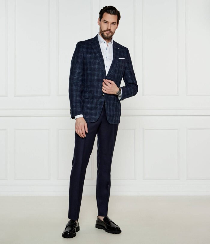 Woolen blazer H-Hutson-233 Slim Fit | with addition of linen - Image 4