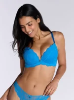 Mollie padded plunge bra - Bluebell - Image 2
