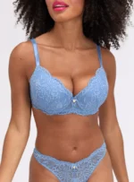 Billie lace balconette bra - Arctic Blue