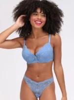 Billie lace balconette bra - Arctic Blue - Image 4