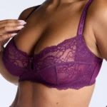 Gracey sheer balconette bra - Berry