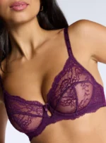 Gracey sheer balconette bra - Berry - Image 3