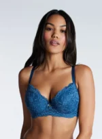 Billie lace balconette bra - Petrol Blue