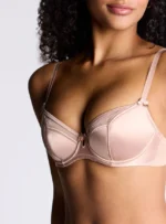 Petal satin plunge bra - Champagne - Image 3
