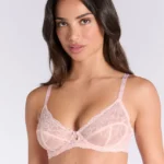 Gracie sheer lace balconette bra - Light Pink