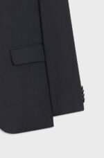 Slim-fit suit in a micro-patterned wool blend Dark Blue - Image 2