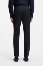 Slim-fit suit in a micro-patterned wool blend Dark Blue - Image 8