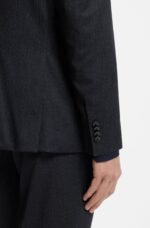 Slim-fit suit in a micro-patterned wool blend Dark Blue - Image 6