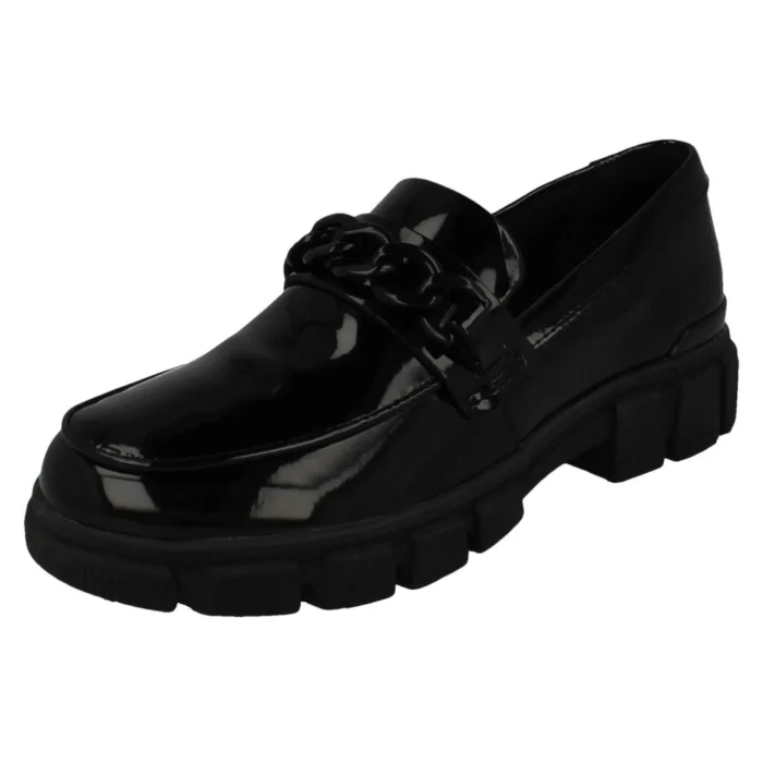 Girls Clarks 'Evyn Walk K' Chunky Slip On Loafer School Shoes - F & G Fitting - Image 3
