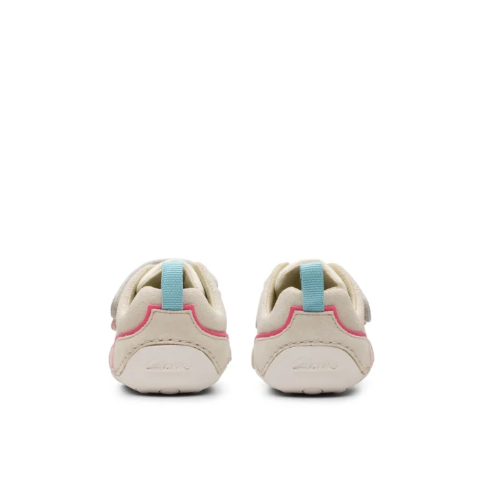 Clarks Tiny Oslo T Girls White Combi Pre Walker Shoe - Image 2
