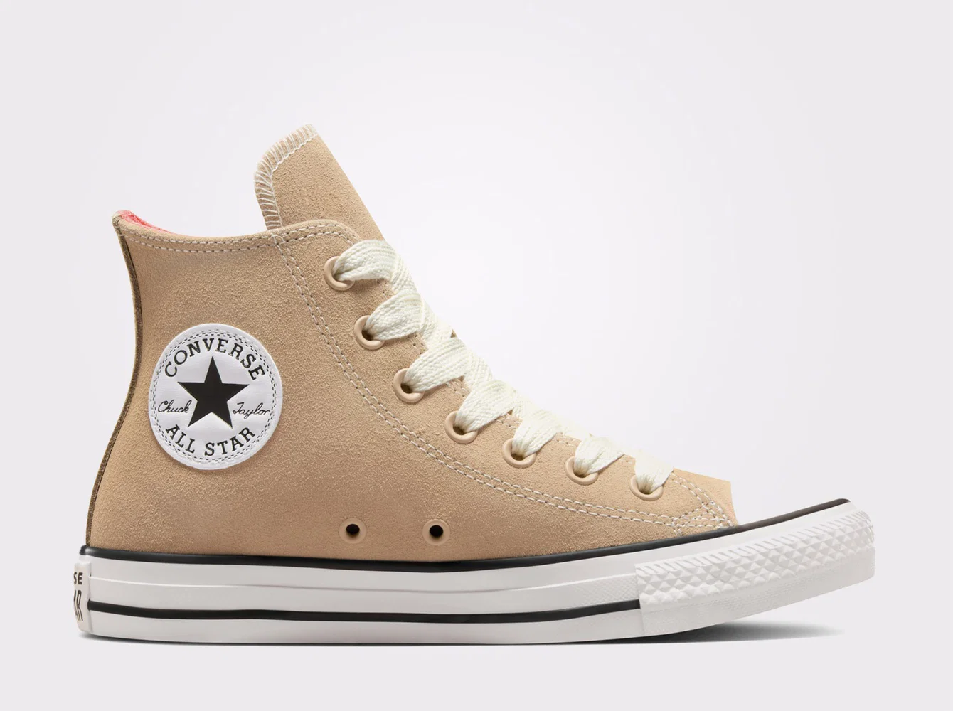 CO-SH-1787 (2) Converse Chuck Taylor All Star Women's Beige Suede Sneakers - Image 1
