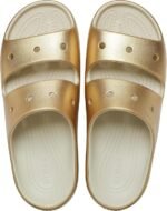 Crocs Unisex Classic Gold Metallic Two Strap Sandals ... - Image 2