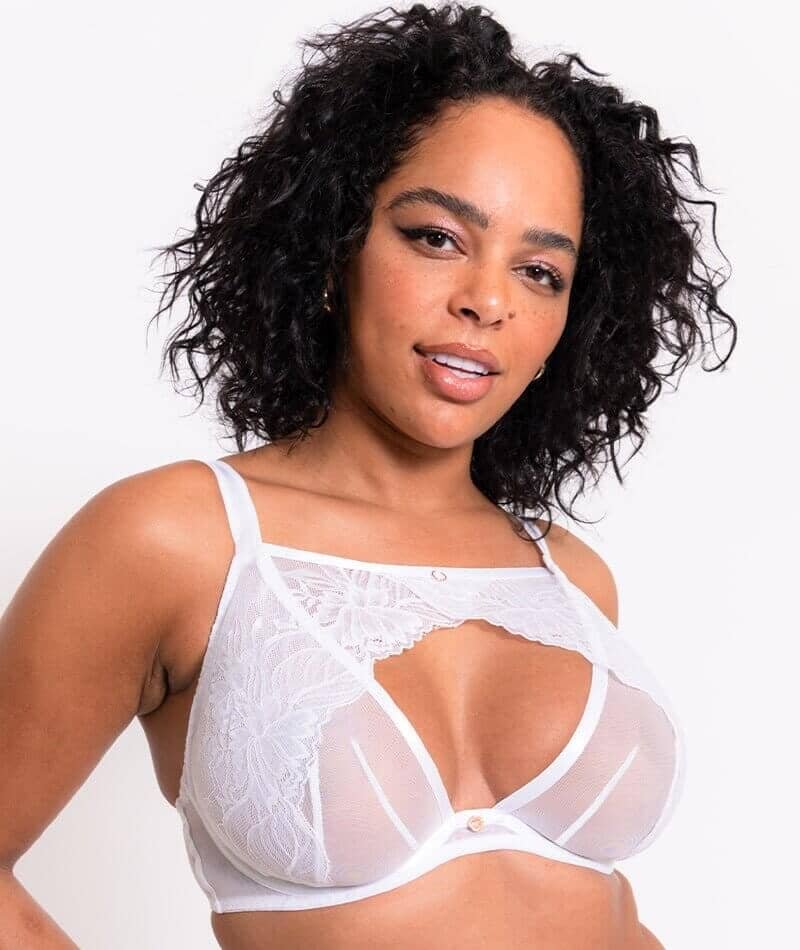 CU-BR-2325 (3) Scantilly Unveiled Deep Plunge Bra - White - Image 1