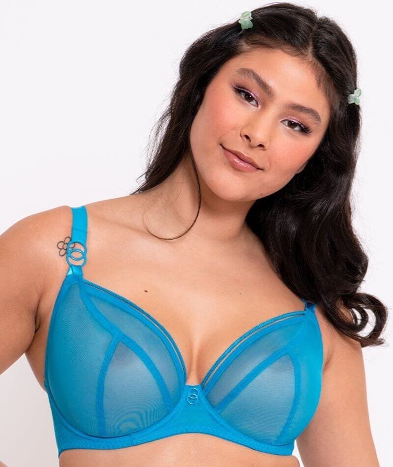 CU-BR-2329 (2) Curvy Kate Lifestyle Plunge Bra - Capri Blue - Image 1