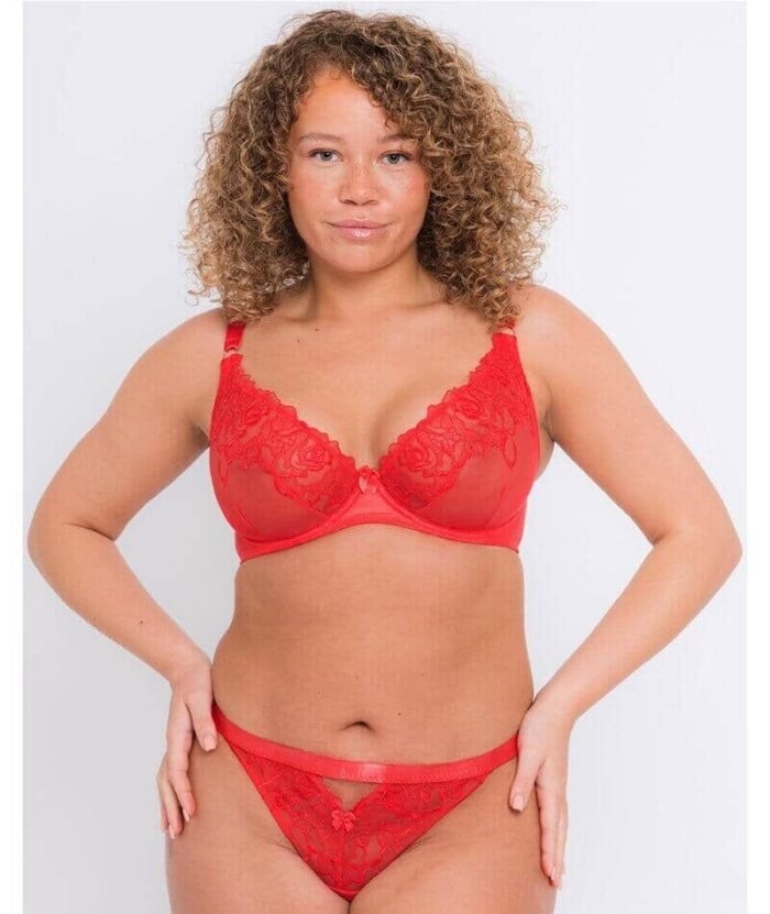 Curvy Kate Stand Out Scooped Plunge Bra - Fiery Red - Image 2