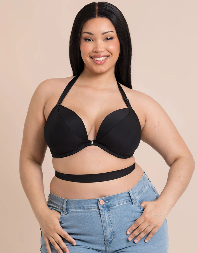 CU-BR-2357 (1) Superplunge Multiway Padded Plunge Bra Black - Image 1