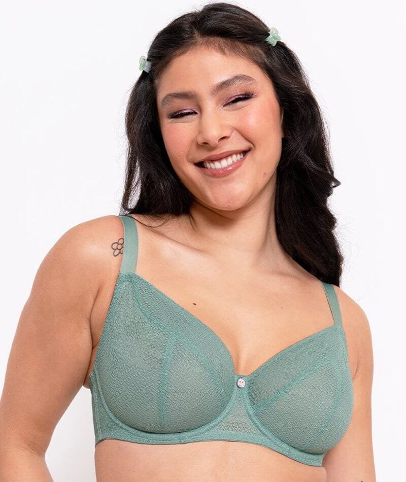 CU-BR-2396 (1) Curvy Kate Happy Boobs Balcony Bra - Sage Green - Image 1