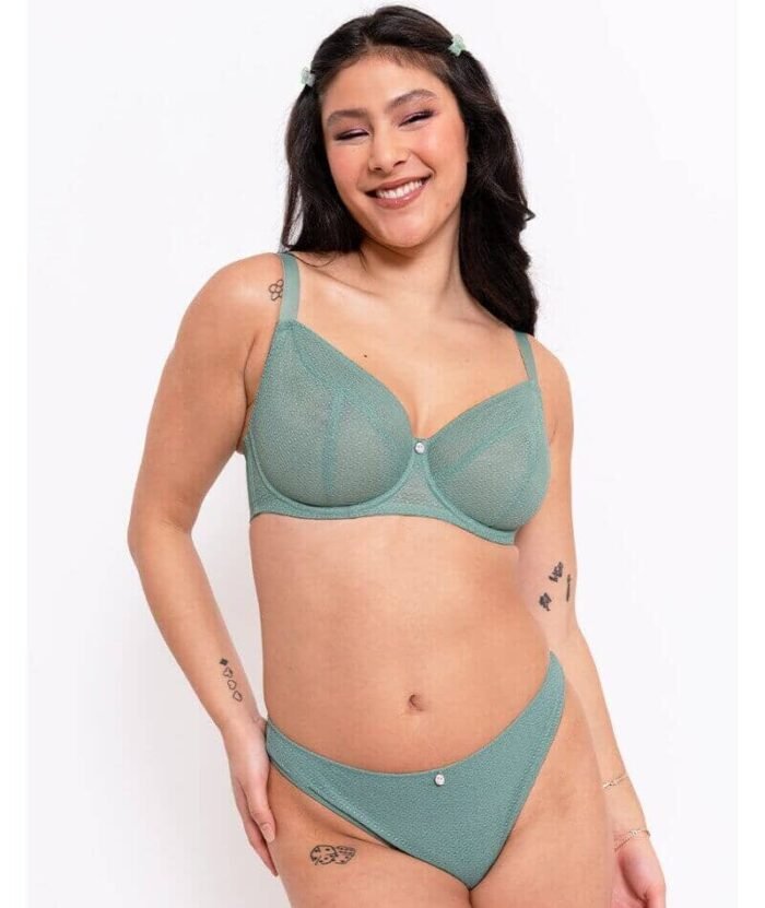 Curvy Kate Happy Boobs Balcony Bra - Sage Green - Image 2