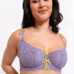 Frill Me Balcony Bra Mauve/Lime Purple