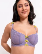 Frill Me Balcony Bra Mauve/Lime Purple