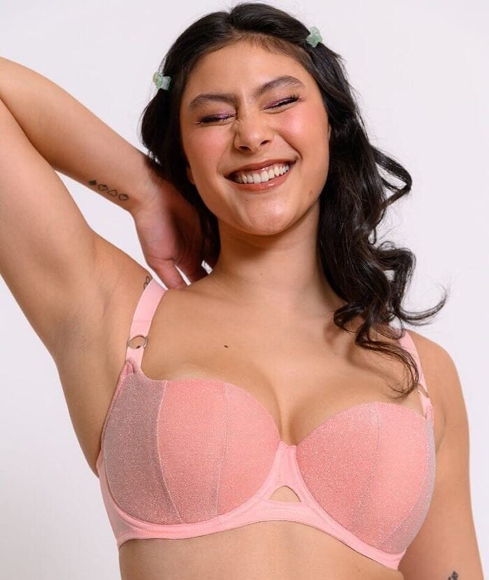 Curvy Kate Lift Off Padded Balcony Bra - Rose Sparkle - Image 4
