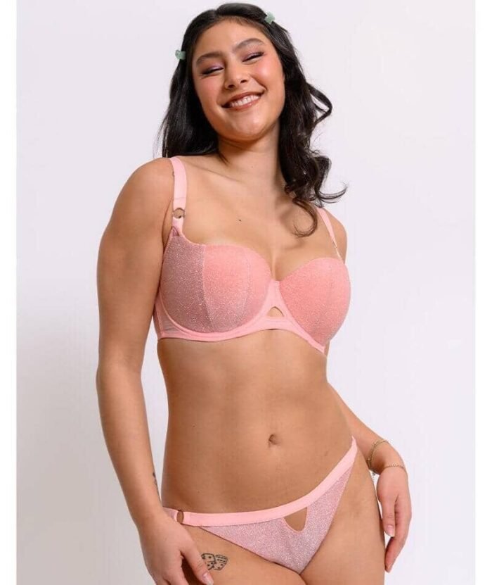 Curvy Kate Lift Off Padded Balcony Bra - Rose Sparkle - Image 2