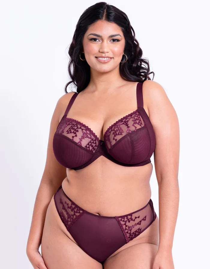 Centre Stage Full Plunge Side Support Bra Fig Purple - Image 3