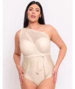 Curvy Kate Wrapsody Bandeau Swimsuit - Oyster - Image 4