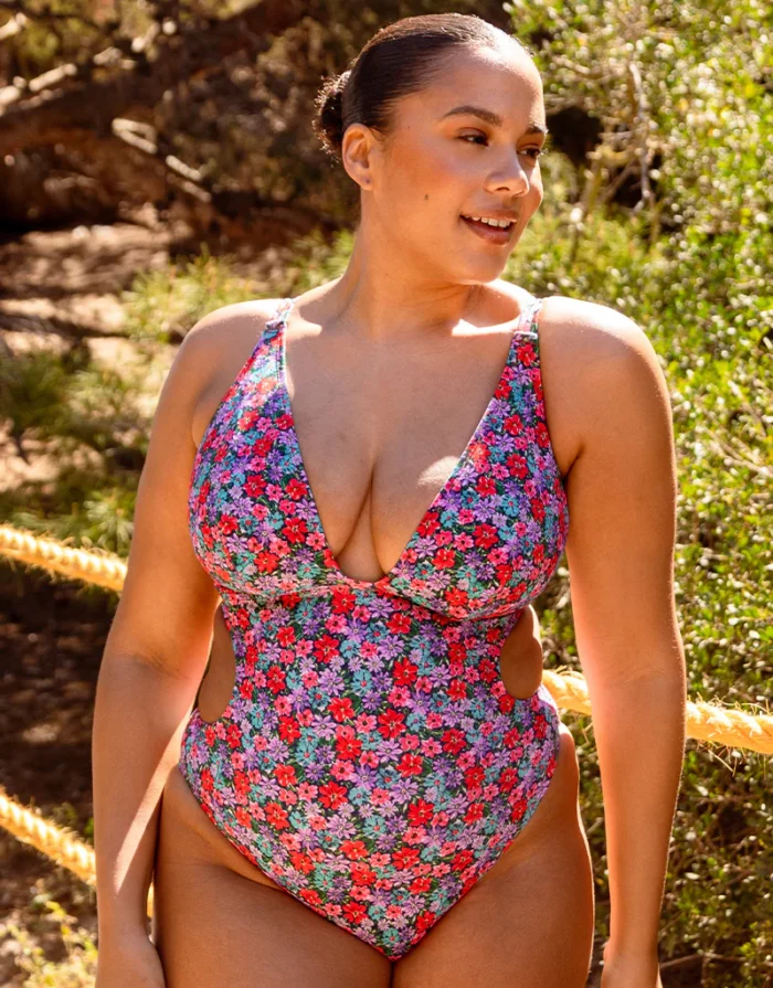 Kitsch Kate Non Wired Multiway Swimsuit Floral Print Multicolour - Image 2