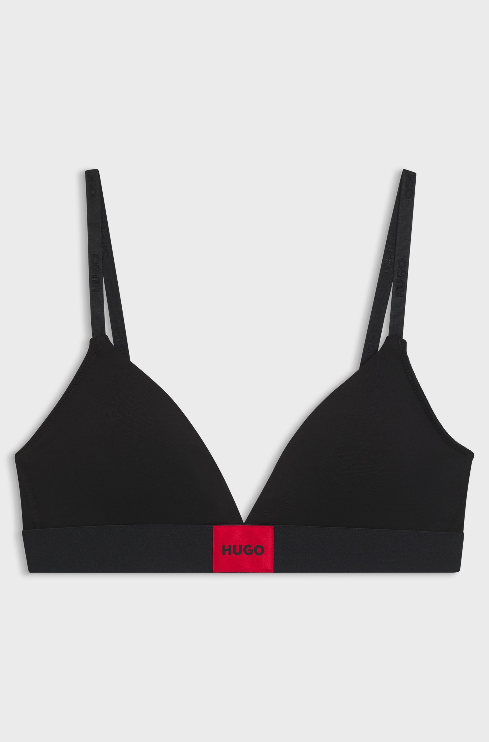 HU-BR-2145 Stretch-cotton triangle bra with red logo - Image 1