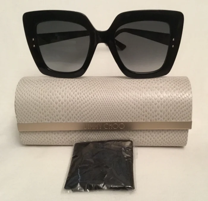 JIMMY CHOO AURI/G/S 80790 53-22-145 Black/ Gray Lens Women’s Sunglasses - Image 3