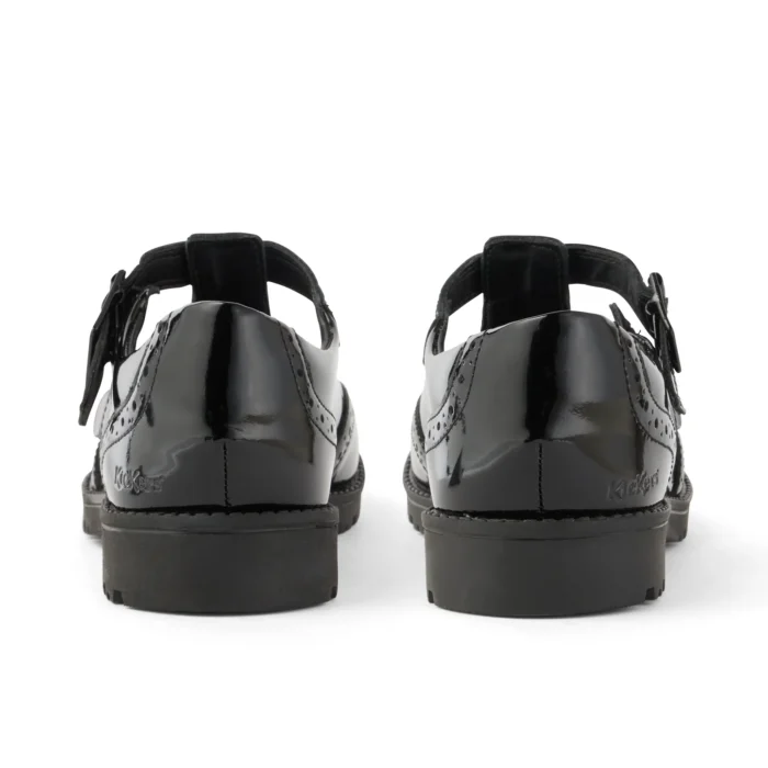 Junior Girls Lachly Brogue T-Bar Patent Leather Black - Image 2