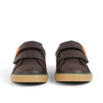 Infant Boys Tovni Twin ZigZag Trainers Leather Brown - Image 4