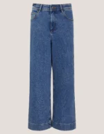 Hallie Regular Crop Wide Leg Jeans Blue - Image 4