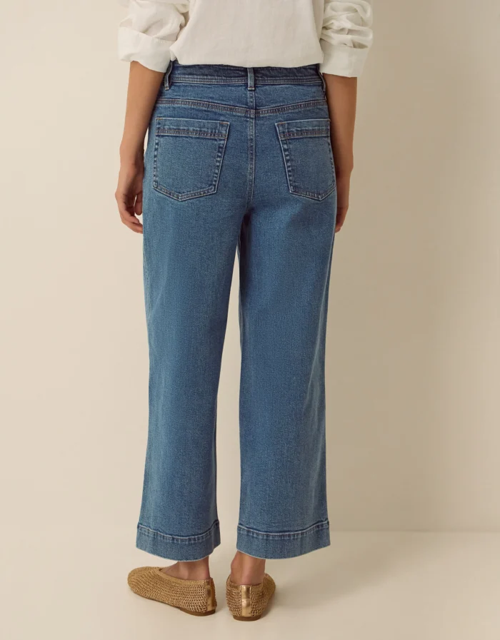 Hallie Regular Crop Wide Leg Jeans Blue - Image 3