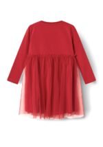 Name It Mini Girl Rjul Long Sleeve Reindeer Dress, Jester Red - Image 2