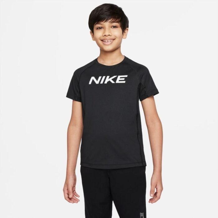 Nike Pro Training T-Shirt Dri-FIT - Black/White Kids - Image 3