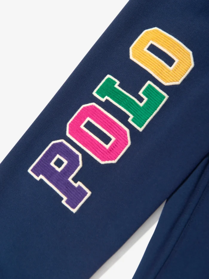 Ralph Lauren Kids Girls Polo Joggers in Navy - Image 4