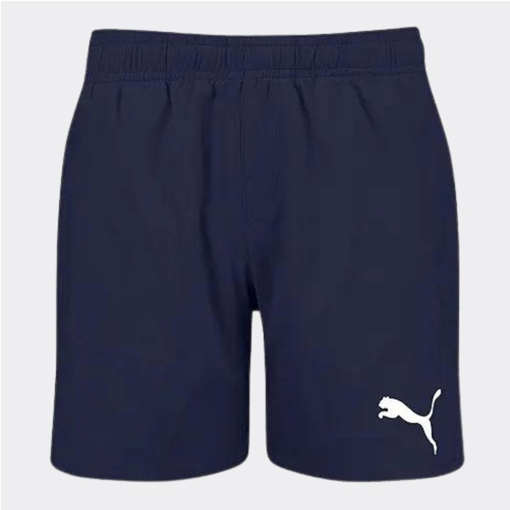 PU-SH-0961 (3) PUMA Boys' Mid-Cut Swim Shorts in Blue - Image 1