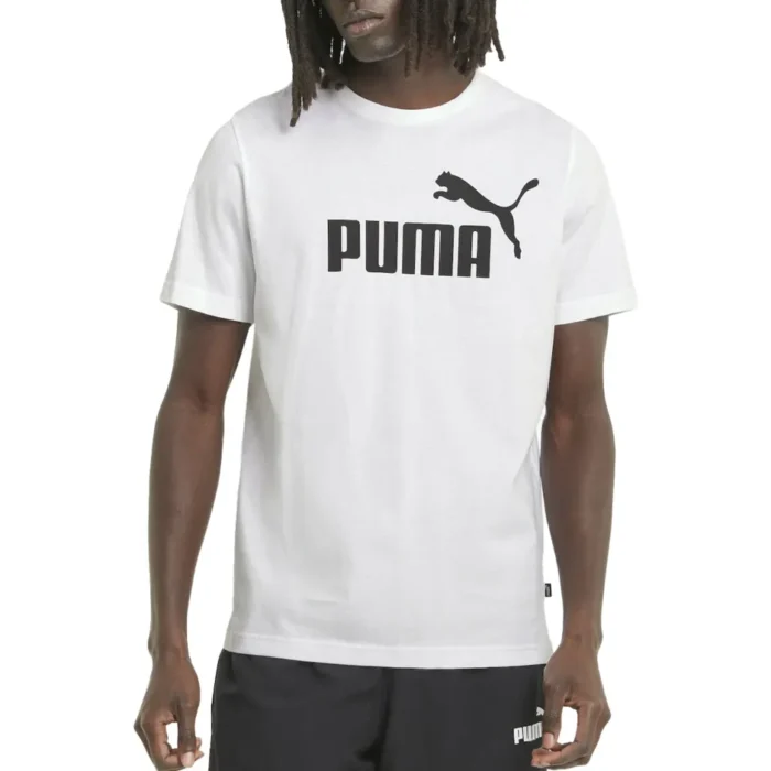 PUMA ESS LOGO TEE 586666-02 White - Image 3