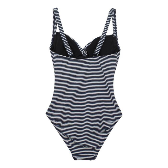 Women's Sakari Tummy Control Costume | Navy White Seeksucker Stripe - Image 2
