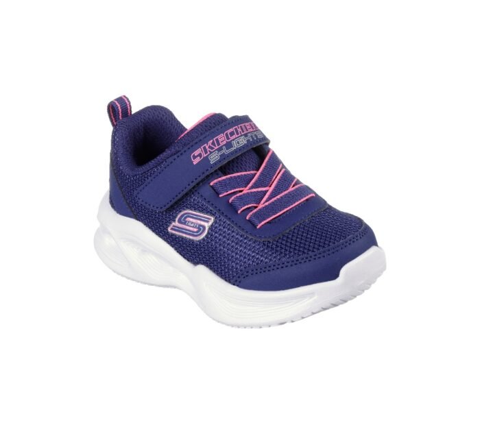 SKECHERS GIRLS' URBAN SHOES BLUE INFANT SOLA GLOW 303715N-NVY - Image 3