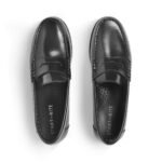 Black high shine leather slip-on school shoes - Image 4