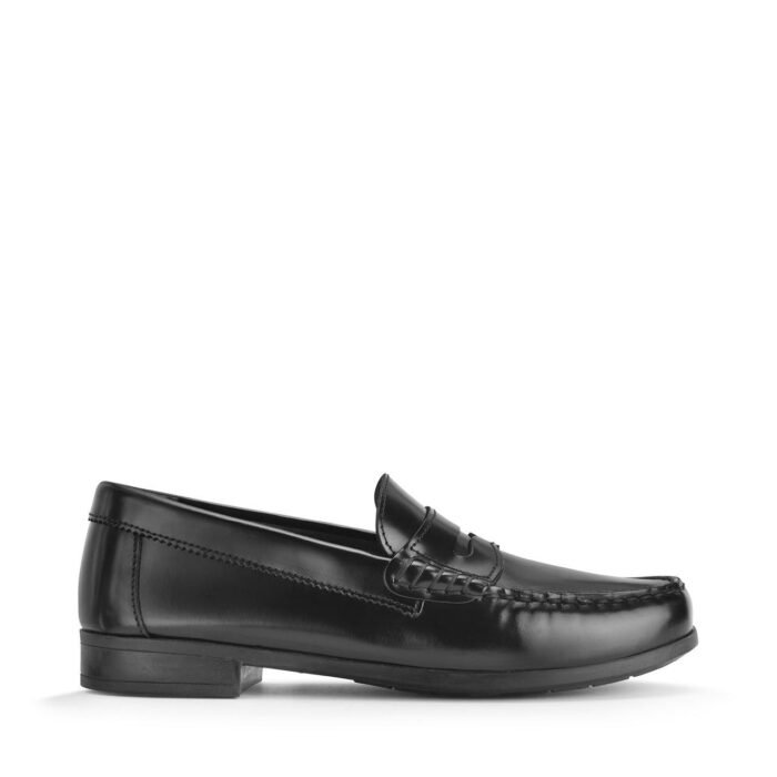 Black high shine leather slip-on school shoes - Image 3