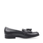 Black leather slip-on school shoes - Image 2