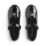 Black patent girls rip-tape T-bar school shoes - Image 4