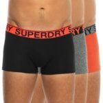 Superdry 3-er Set Trunks Schwarz, Orange & Grau - Image 2