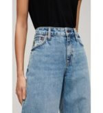 FLARED JEANS WITH WIDE LEG AND RAW HEMS BLUE - Image 2