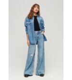 FLARED JEANS WITH WIDE LEG AND RAW HEMS BLUE - Image 5
