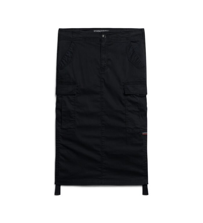 BLACK MIDI MILITARY SKIRT - Image 2